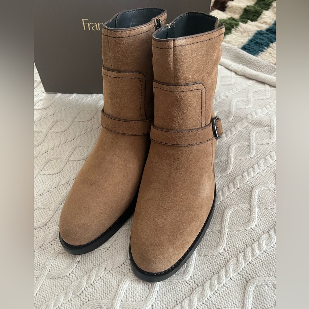 Franco Sarto Taupe Suede Zip-up Boots Women’s Size 8 - Picture 7 of 16